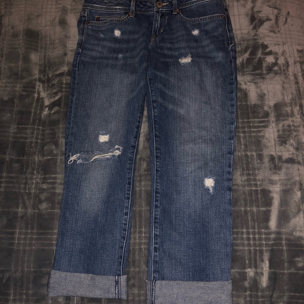 GAP Low Rise Distressed Straight Leg Jeans Sz2